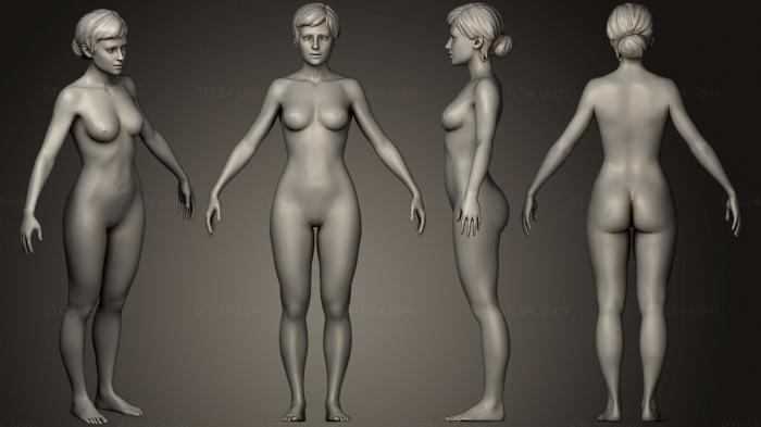 Статуэтки девушки (Женская модель, STKGL_0221) 3D модель для ЧПУ станка